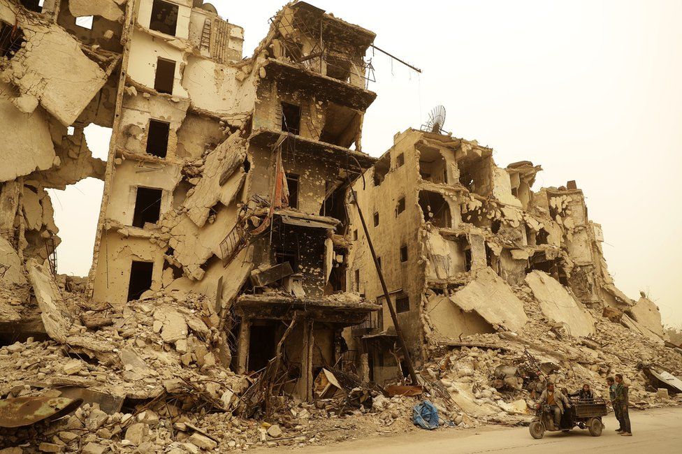 Destruction in Aleppo, in March 2017