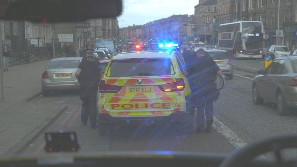 Firearms police in Edinburgh