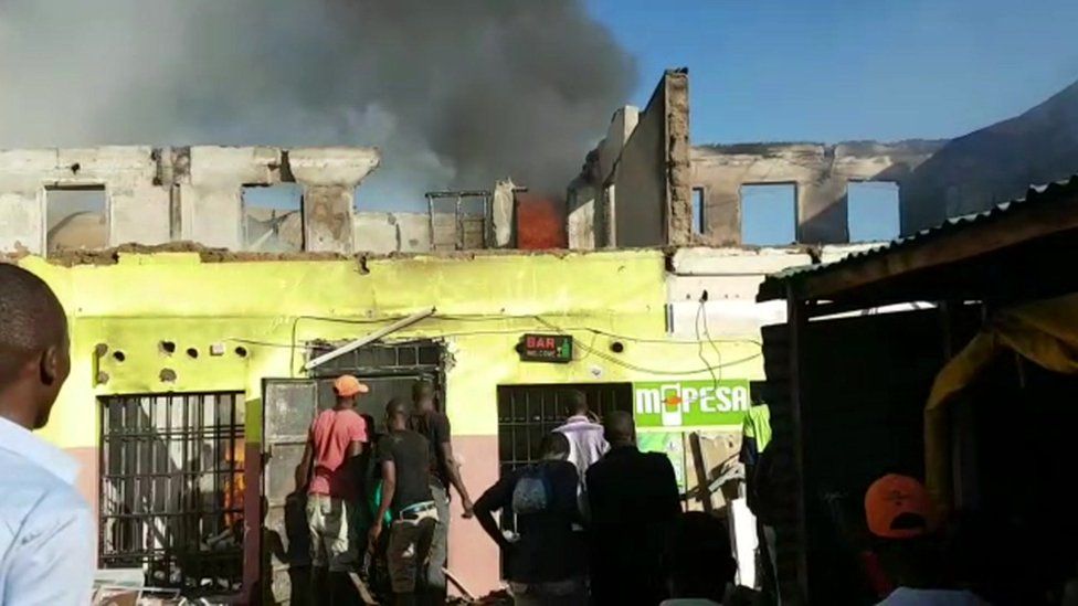 Nightclub on fire in Kisumu, Kenya