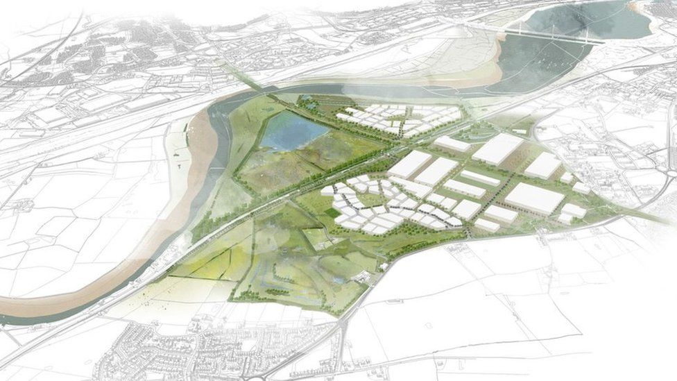 CGI of regenerated power station site
