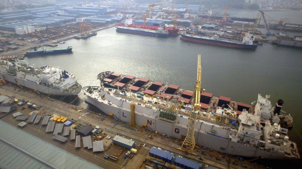 A general view of Daewoo Shipbuilding & Marine Engineering (DSME) in Geoje Island, South Korea