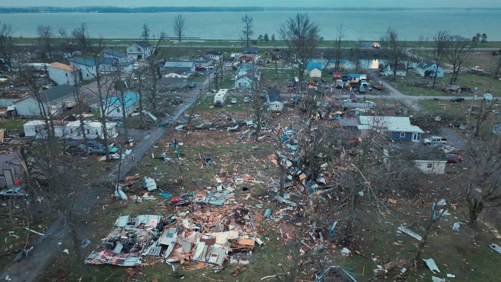 Damage from the storm in Logan county