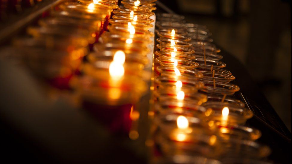 Candles in Catholic Church