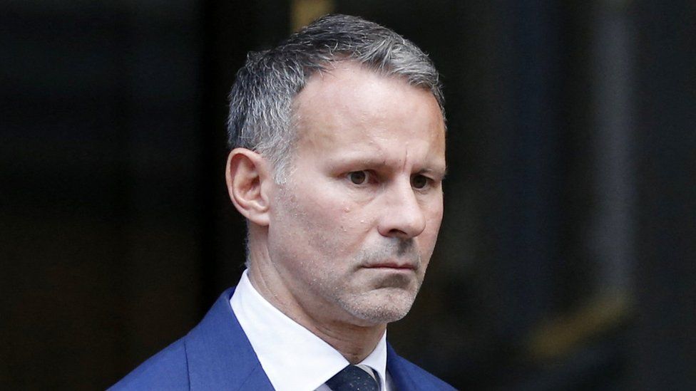Ryan Giggs - leaving court on Wednesday - could now face a retrial