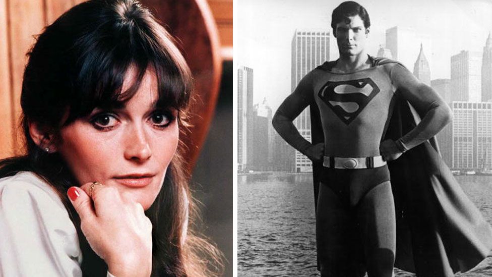 Margot Kidder as Lois Lane and Christopher Reeve as Superman