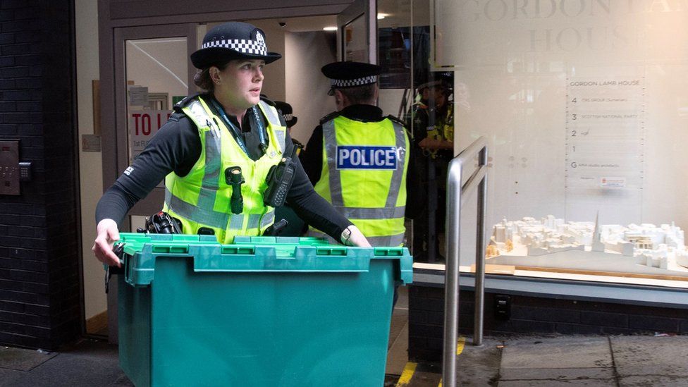 police at SNP HQ