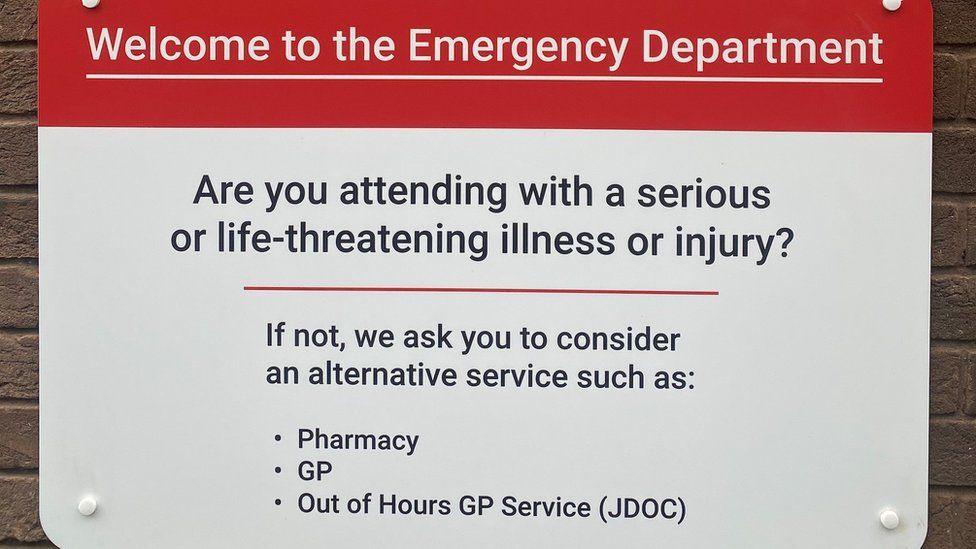 The hospital's new emergency sign