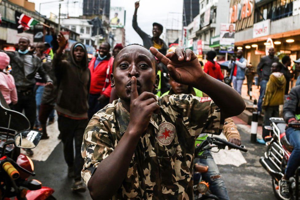 People celebrating on the streets.