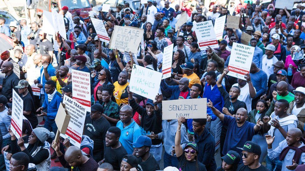 Hundreds of people march from Church Square to the Union Buildings in Pretoria, South Africa. 20 May 2017