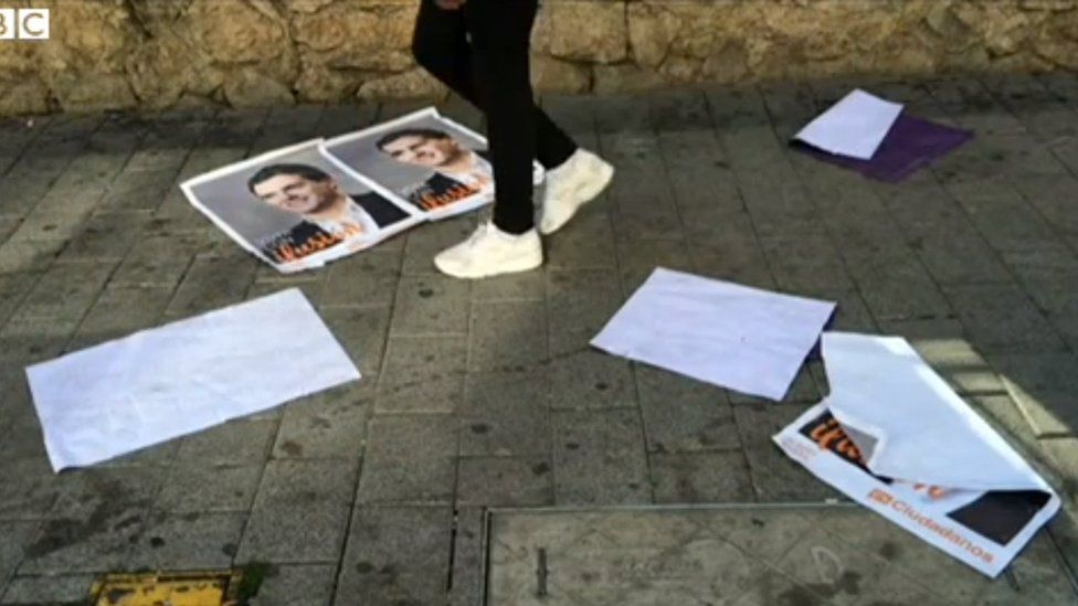 Campaign posters on the streets of Murcia