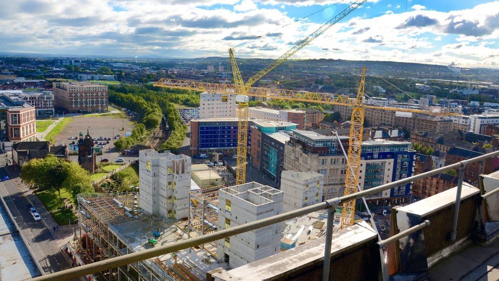 Construction - The construction of Glasgow`s International Technology and Renewable Energy Zone which includes the Inovo building and the Technology and Innovation Centre.
