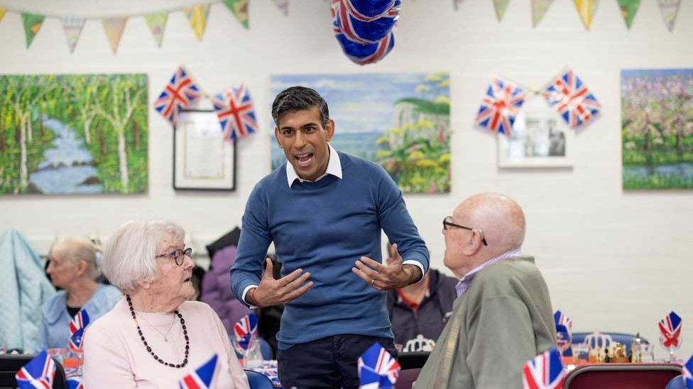 Rishi Sunak at the Mill End Community Centre in Rickmansworth, Hertfordshire