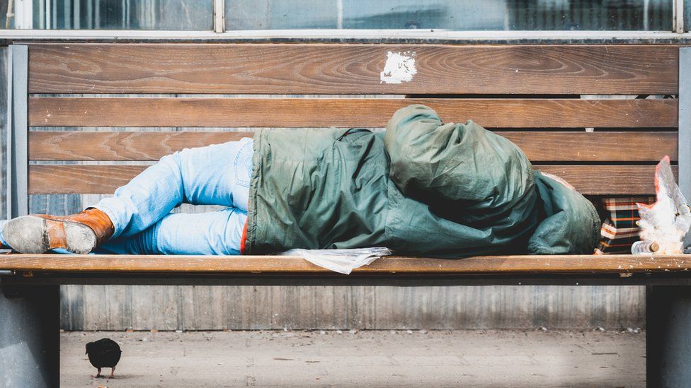Stock image of a rough sleeper