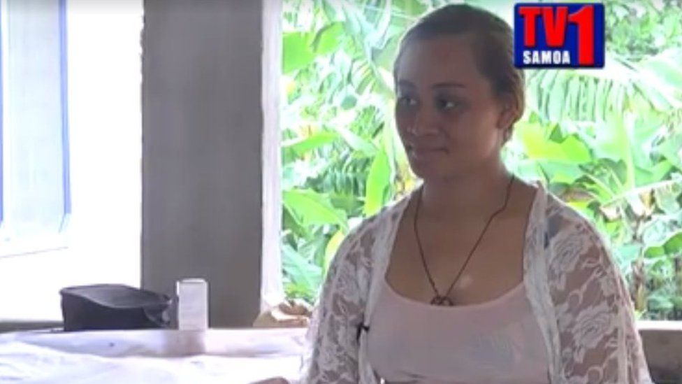Screenshot of TV1 Samoa report on a case of stigmata