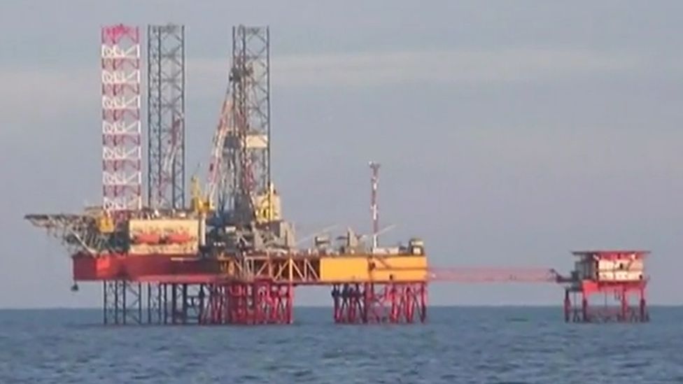 Gas platforms in the Black Sea