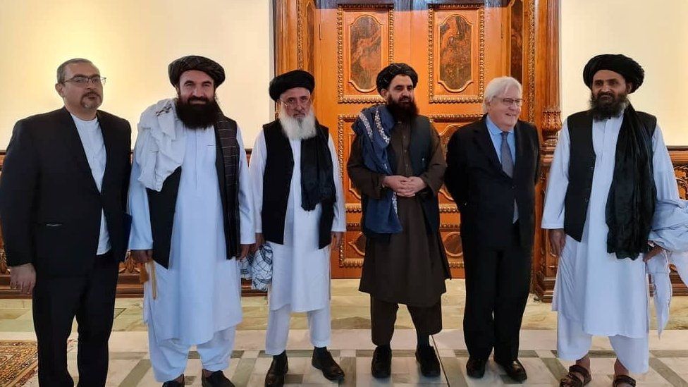 Taliban's Mullah Abdul Ghani Baradar meets Martin Griffiths, United Nations Under-Secretary-General for Humanitarian Affairs and Emergency Relief Coordinator, in Kabul