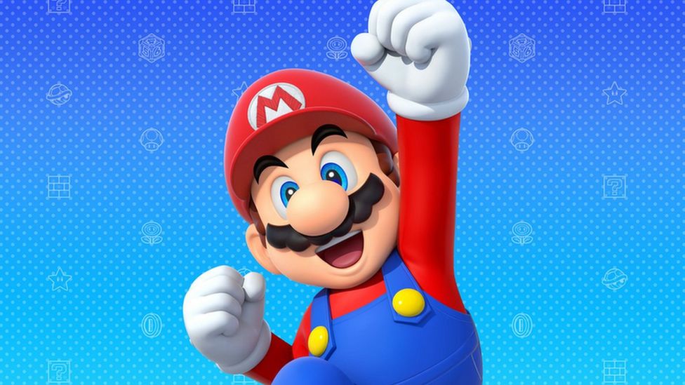 Mario fist pumping the air
