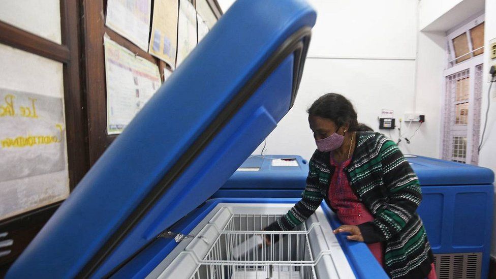 Cold storage unit for vaccines in Bangalore city, India