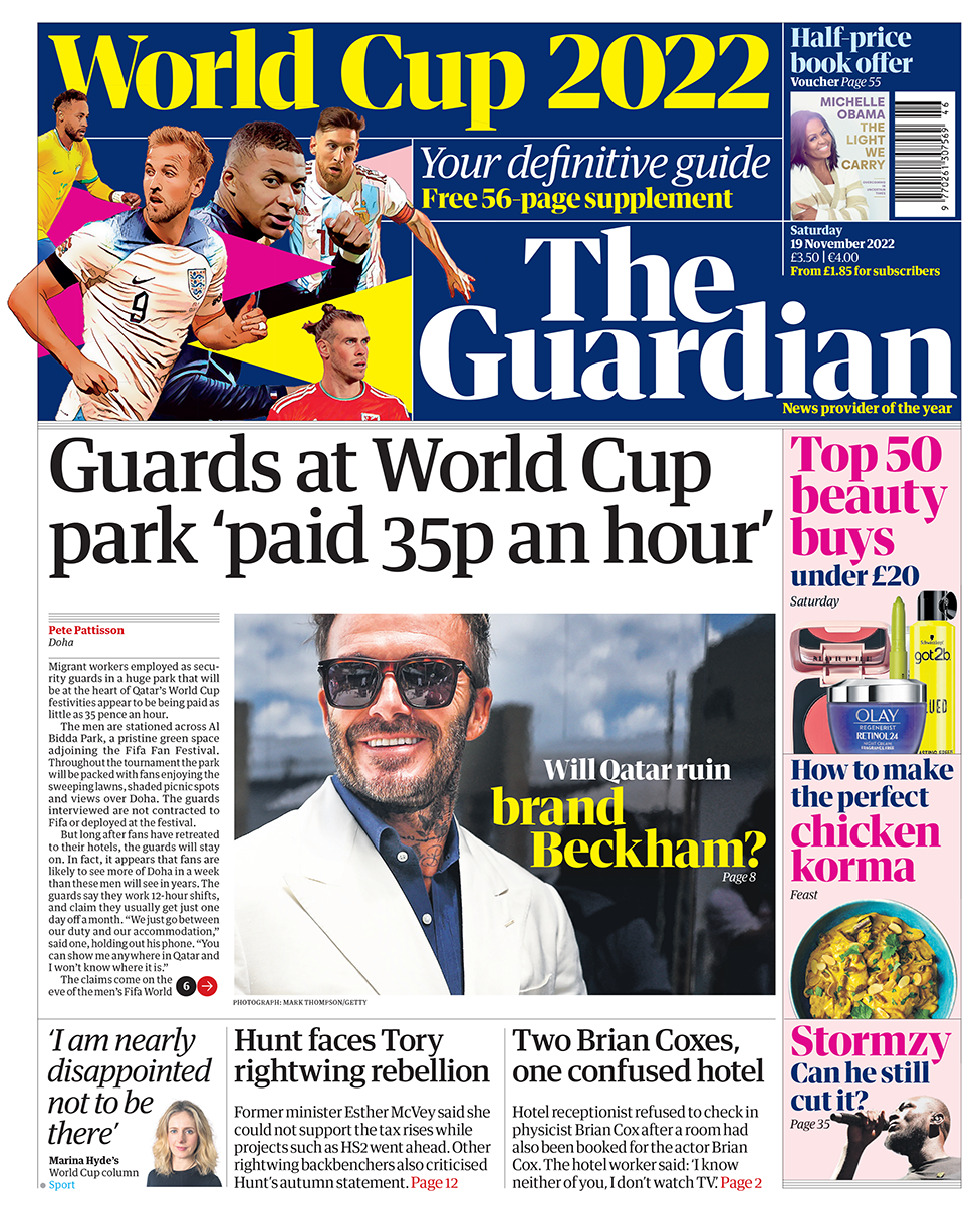 The Guardian front page