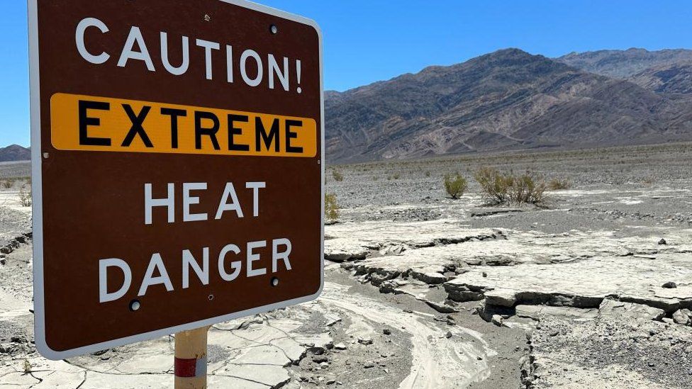 A motion   successful  California's Death Valley reads "Caution! Extreme vigor   danger"