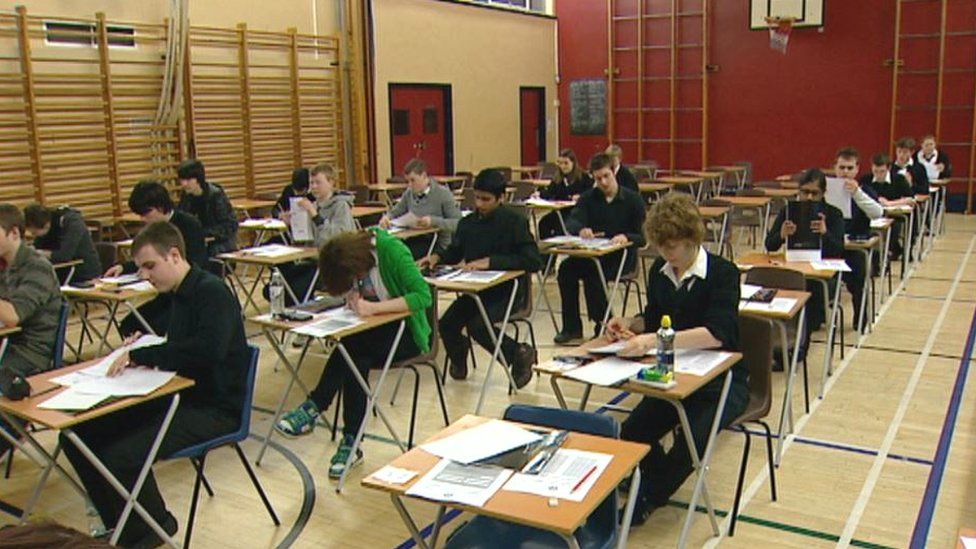 Students sitting exams