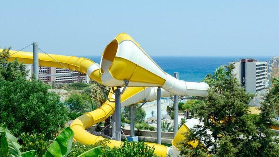 Crazy Cones Slide, water park in Faliraki, Greece