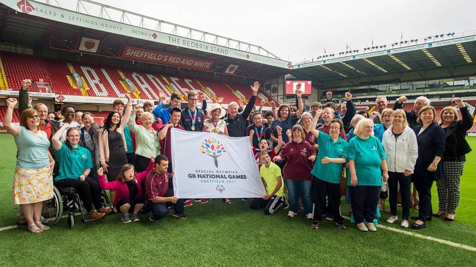 Special Olympics participants at Bramall Lane