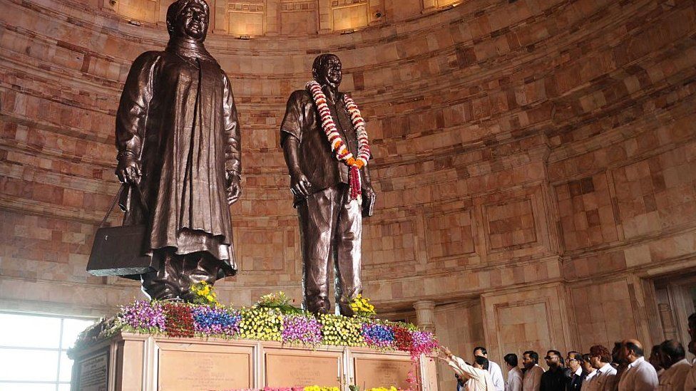 Statues of Mayawati and BSP founder Kanshi Ram were built during her tenure