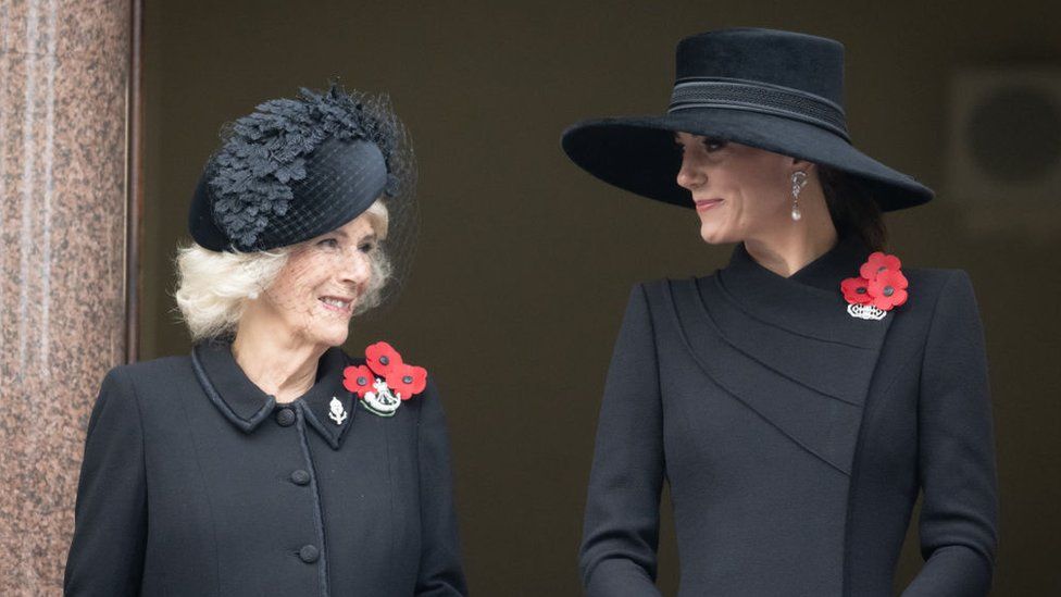 The Queen Consort and Princess of Wales watched the ceremony from a balcony