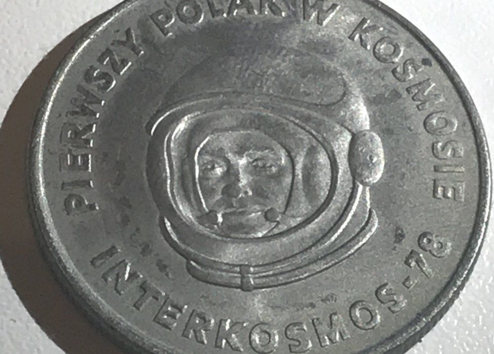Renata's Polish 20 zloty coin featuring Polish cosmonaut Miroslaw Hermaszewski