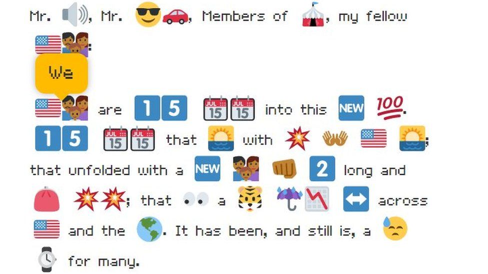 Obama's state of the Union address in emoji's