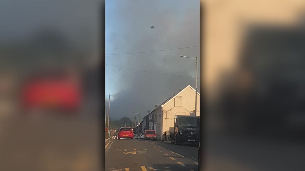 Firefighters have been fighting a fire on Penrhys Mountain