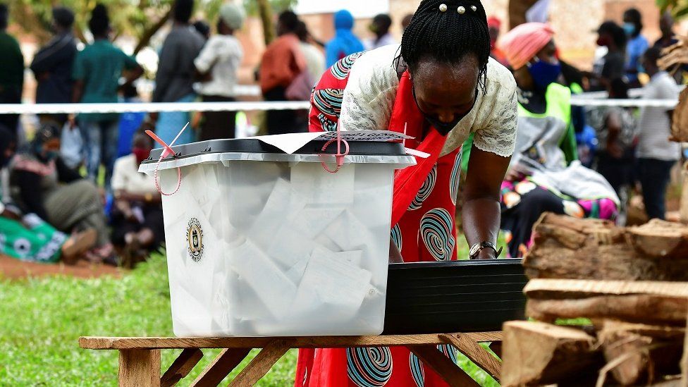 Woman voting
