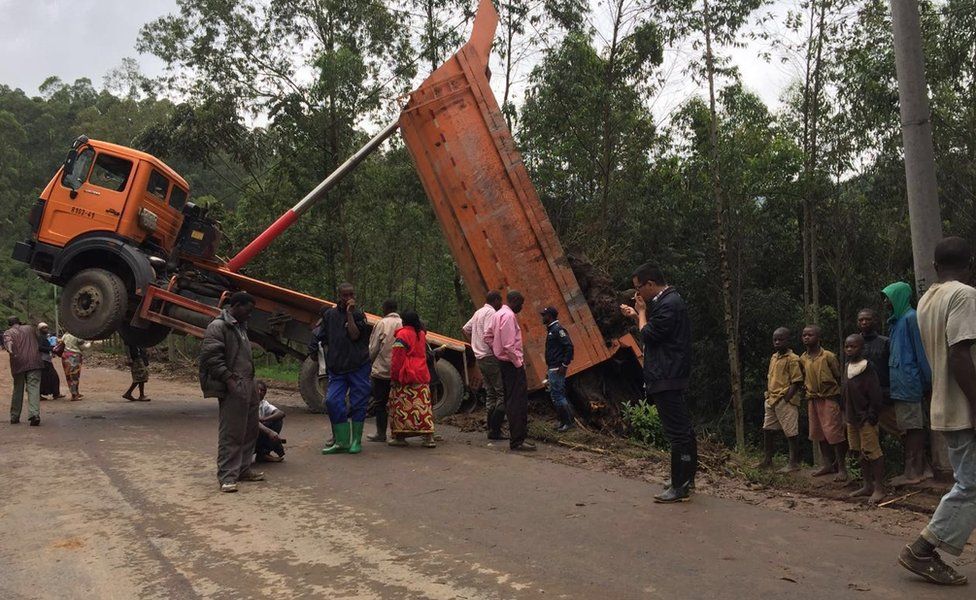 Work is under way to clear roads obstructed by landslides