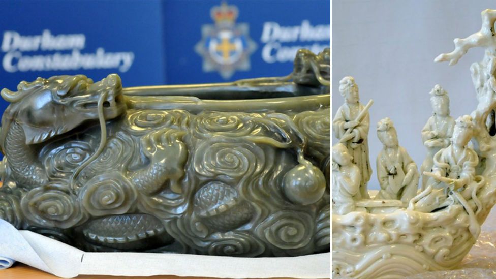 Jade bowl and porcelain figure stolen from museum in Durham