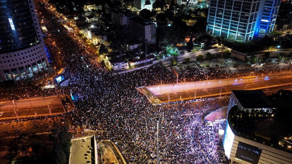 Central Tel Aviv protest, 21 Jan 23