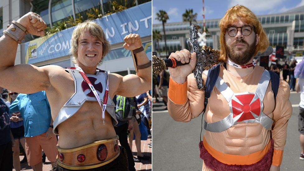 Cos-players dressed as He-Man