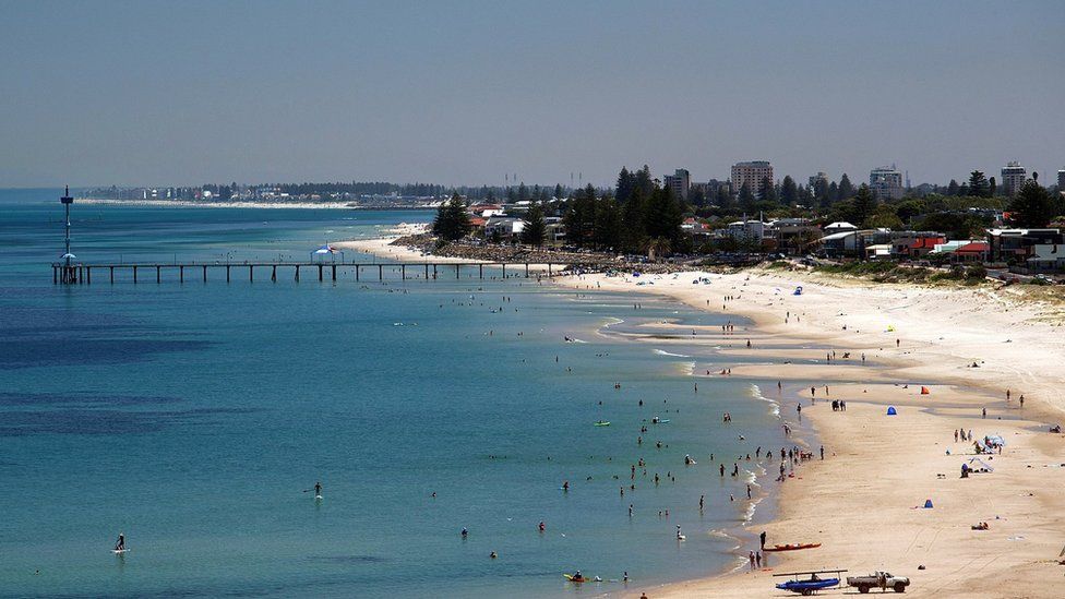 Stock image of Glenelg beach, Adelaide, Australia
