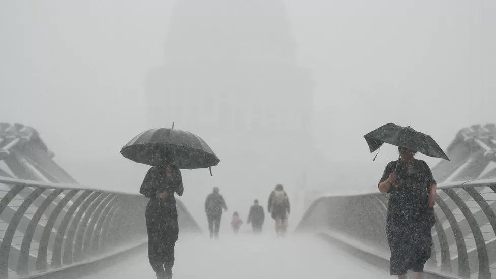 Torrential rain hit London in August