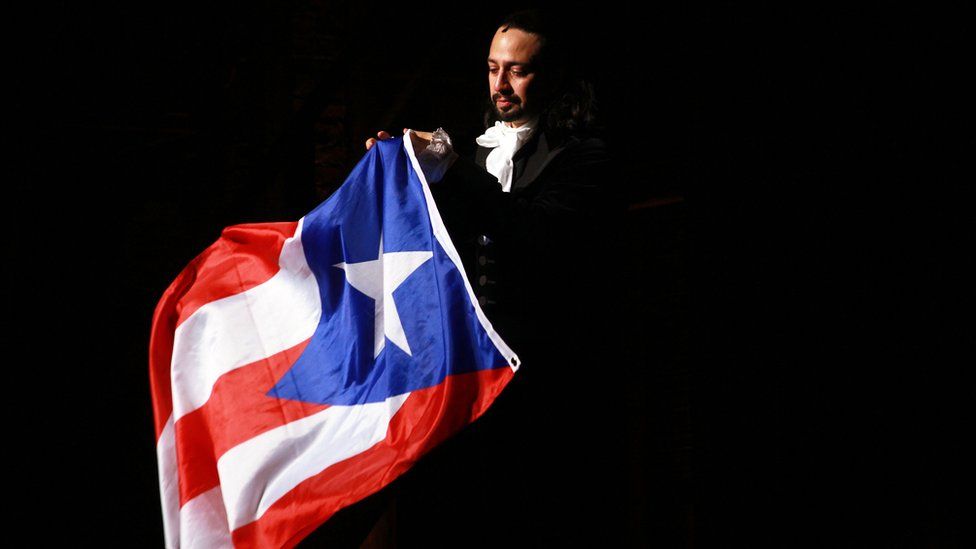 Lin Manuel Miranda in Hamilton in Puerto Rico