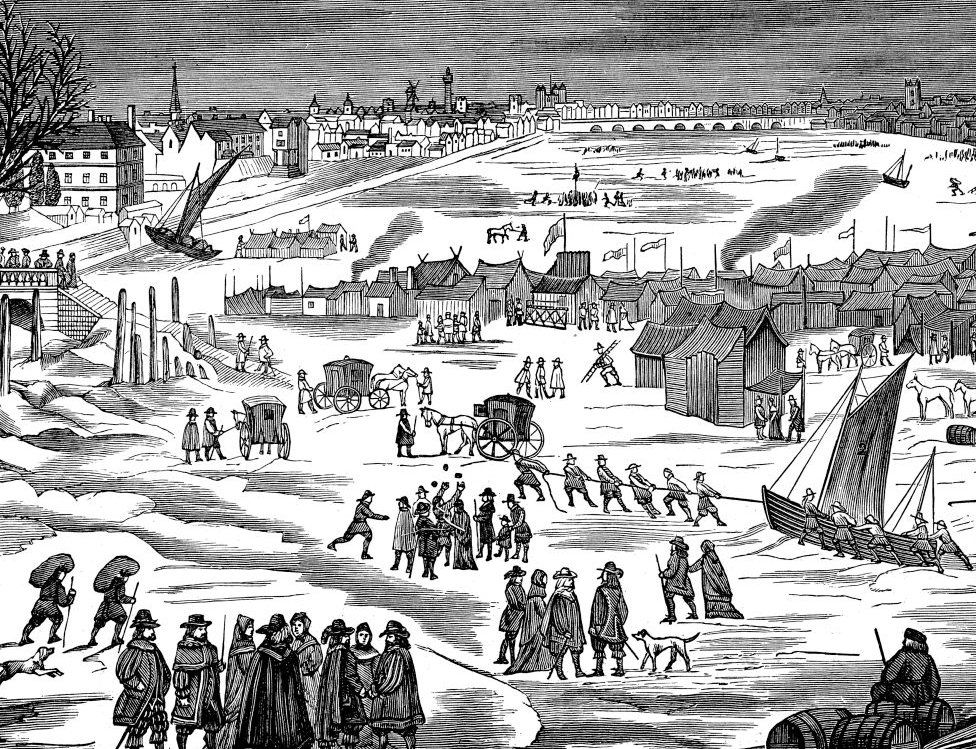 A depiction of the 1683-4 frost fair