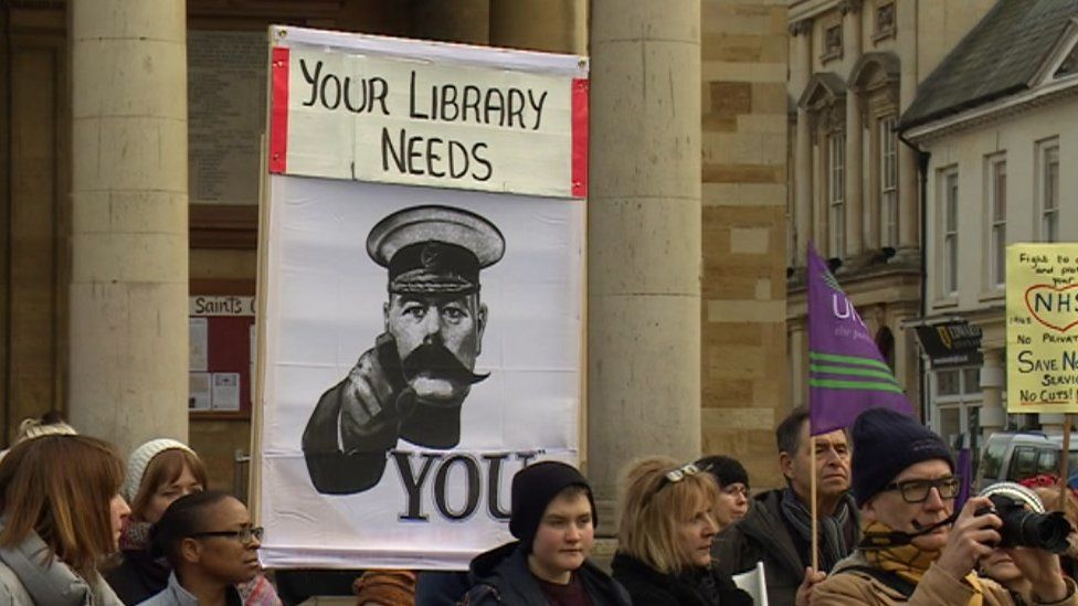 Placards at Northampton protest