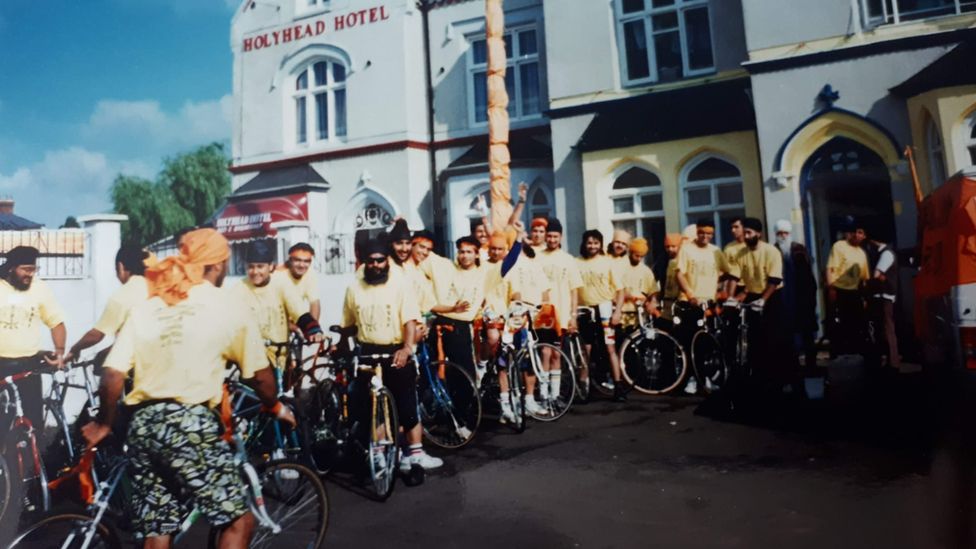 Cyclists taking part in charity ride in 1982