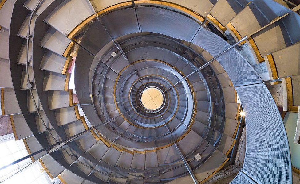 Spiral staircase in Mackintosh Tower part of the Lighthouse centre for architecture in Mitchell Lane