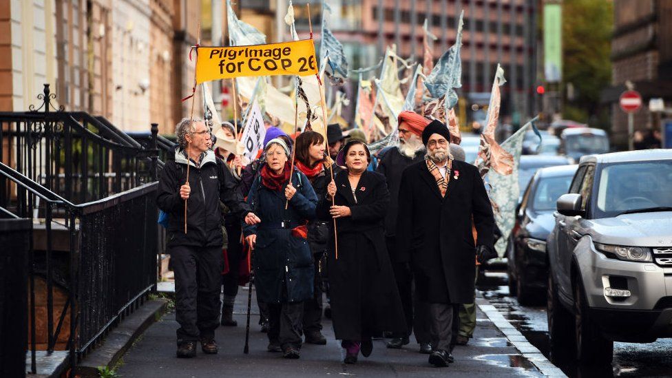 Faith group marching