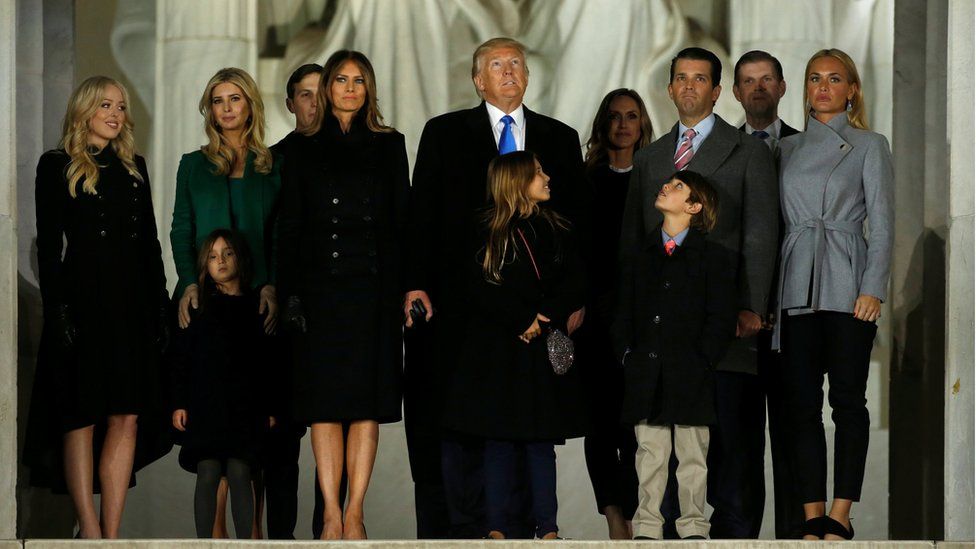 President-elect Donald Trump and his family take part in a Make America Great Again welcome concert in Washington