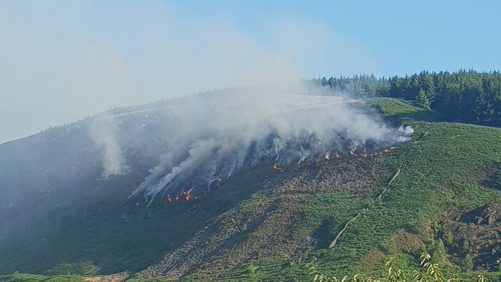A fire on Maerdy mountain reignited on Tuesday morning