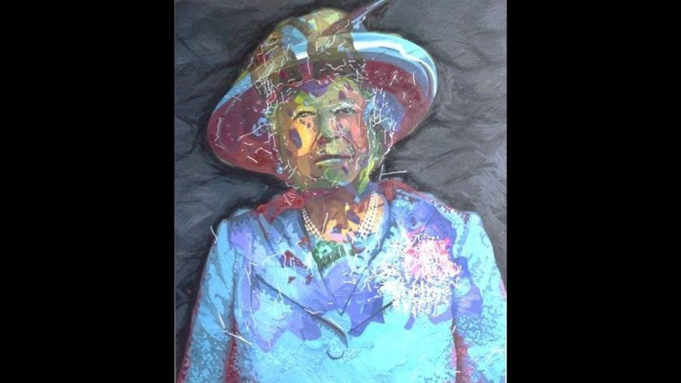 Ai-Da Robot made a portrait of the Queen for the Diamond Jubilee