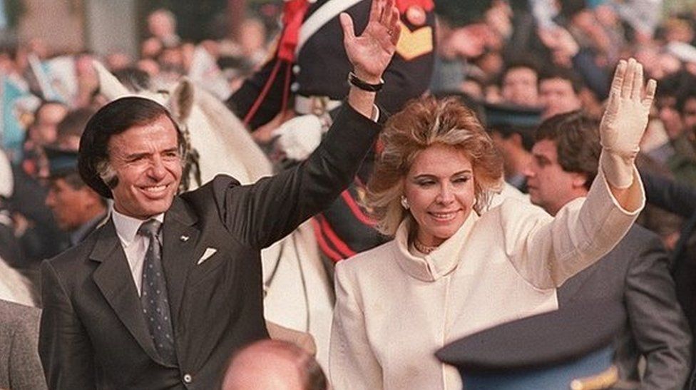 Carlos Menem and his wife, Zulema