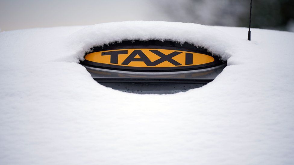 Taxi in snow